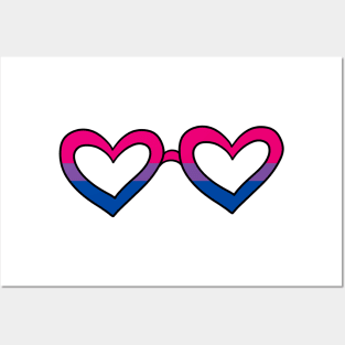 Bisexual pride flag heart sunglasses Posters and Art